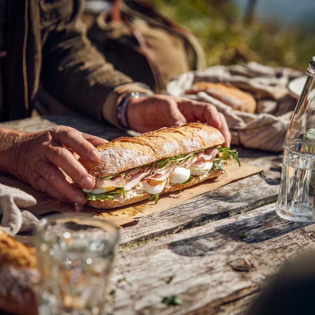 [6941] Pique -Mie "Le Complet Dinde" (baguette sandwich, dinde, oeuf dur, tomate, salade, mayonnaise)