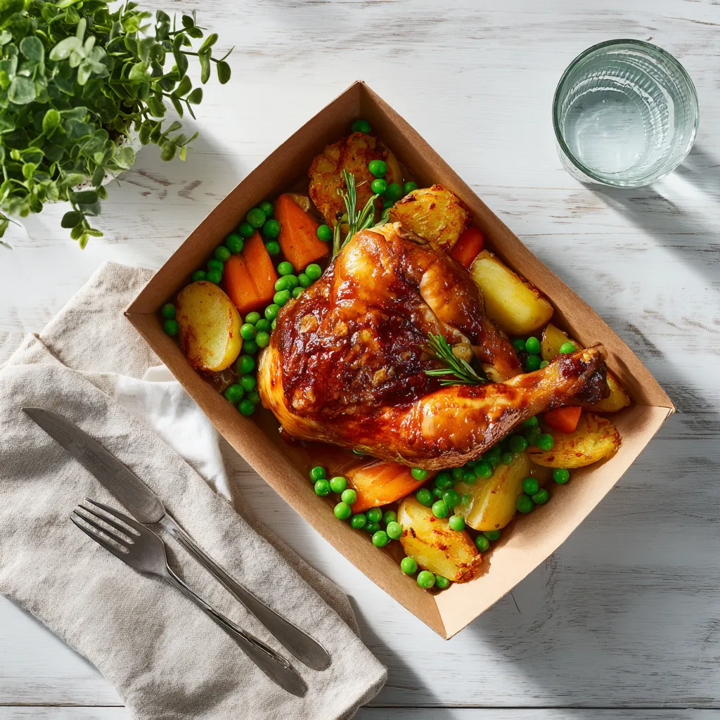[4451] Poulet rôti, petits pois carottes et rösti de pomme de terre