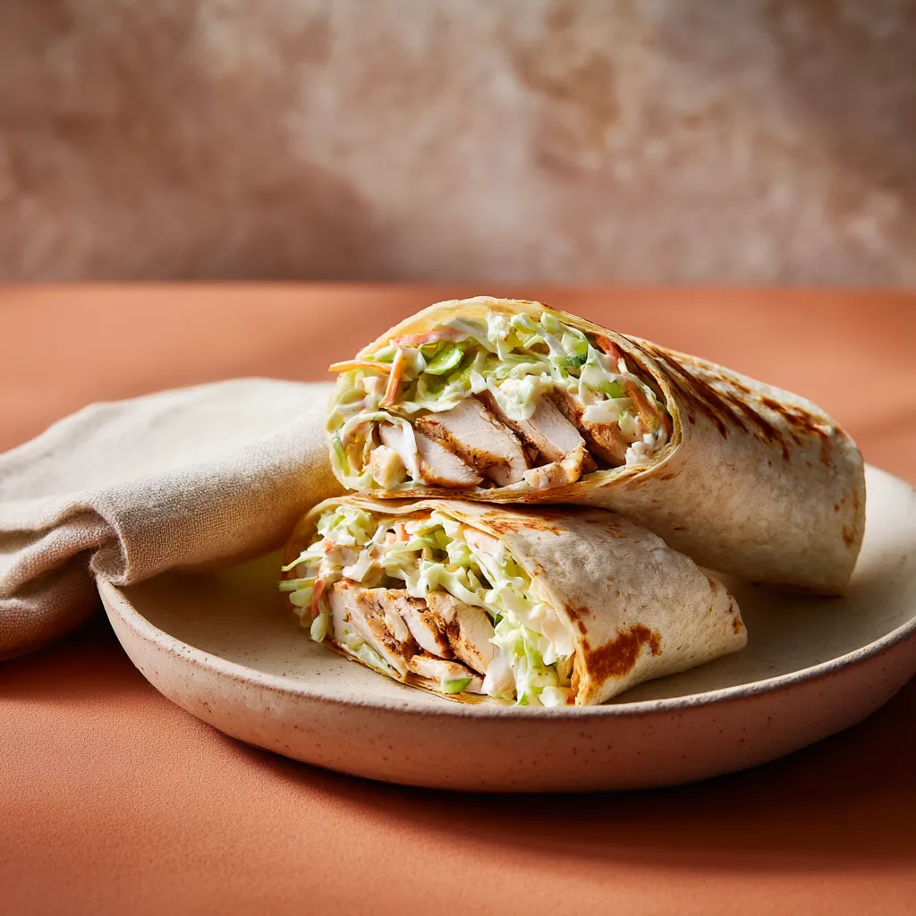 Wrap au poulet et coleslaw